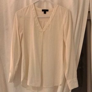 Jcrew white ivory silk blouse